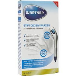 Verpackung eines Warzenstifts für Hände und Füße, geeignet ab 4 Jahren.